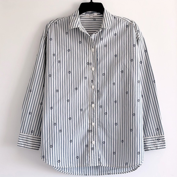 Madewell floral stripe button down shirt - Picture 1 of 9